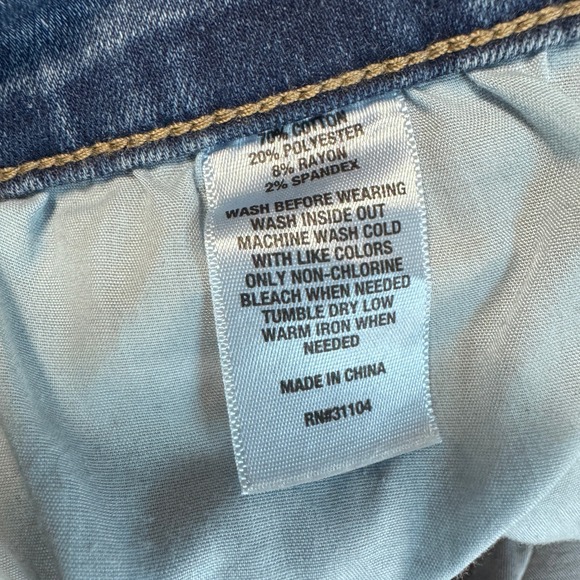 Wonderly High Rise Flare Jeans Womens 16 Blue Med Wash Side Slit Stretch Denim - Picture 7 of 14